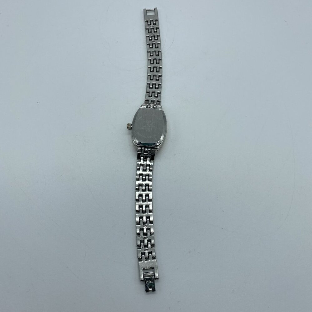 Time & Tru Women's Wristwatch: Two Tone Silver Gold Barrel Case Bracelet Watch - Picture 4 of 5